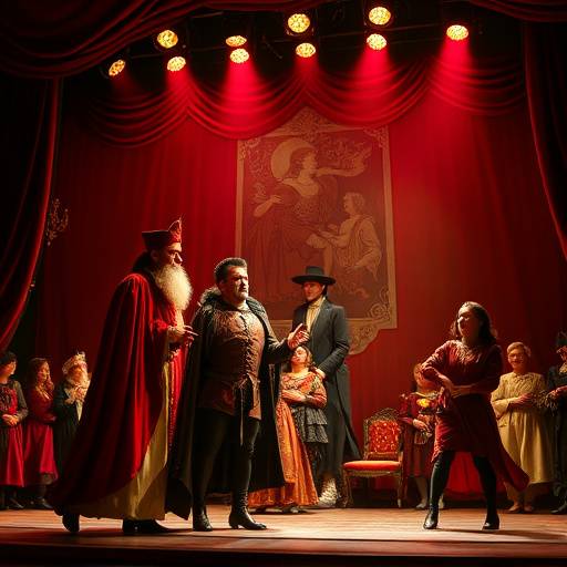 Szene aus der Aufführung von Goethes 'Faust' mit beeindruckenden Kostümen